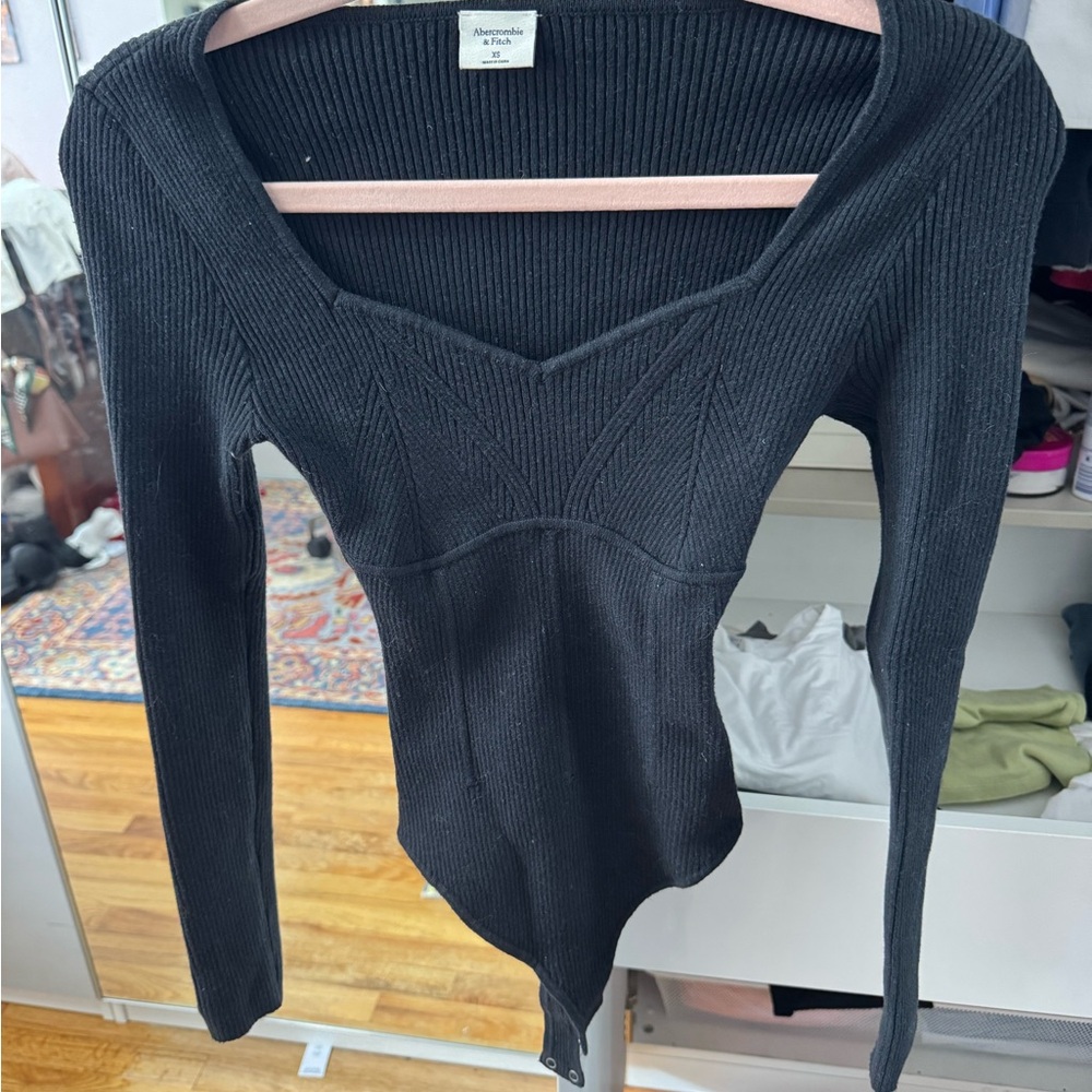 Abercrombie & Fitch Black Sweetheart neckline Sweater